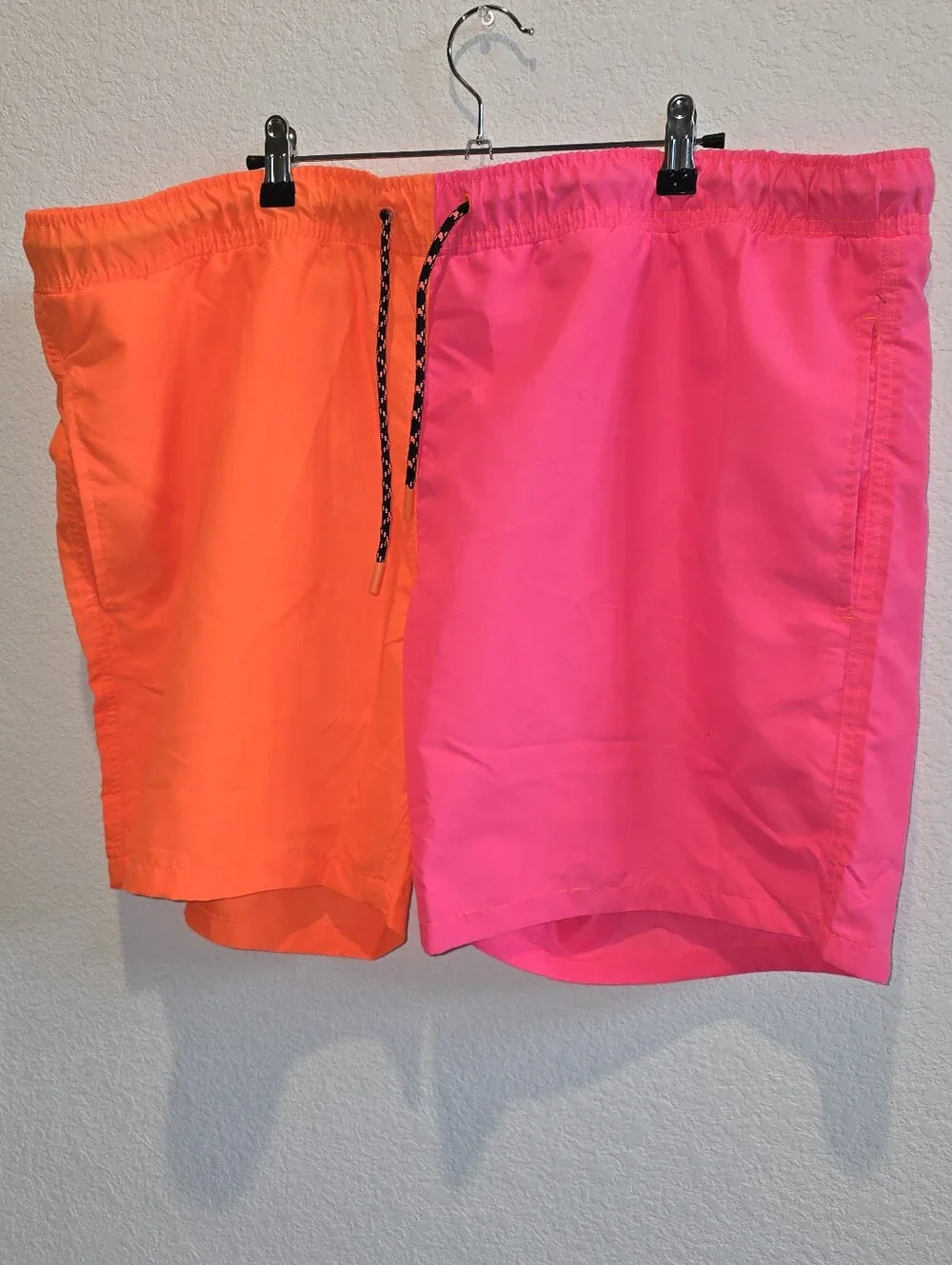 New Neon Orange & Hot Pink Swim Shorts - Dual Colors XXL